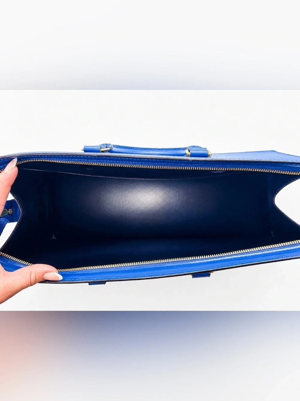 Vintage Louis Vuitton Epi Triangle Sac in Royal Blue